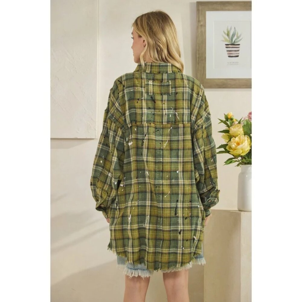Oli & Hali Button Down Long Sleeve Plaid Shirt - Picture 3 of 4